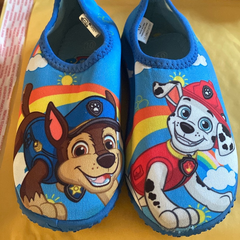 PAW PATROL | Boys Toddler Water Shoes Blue Yellow Size 10